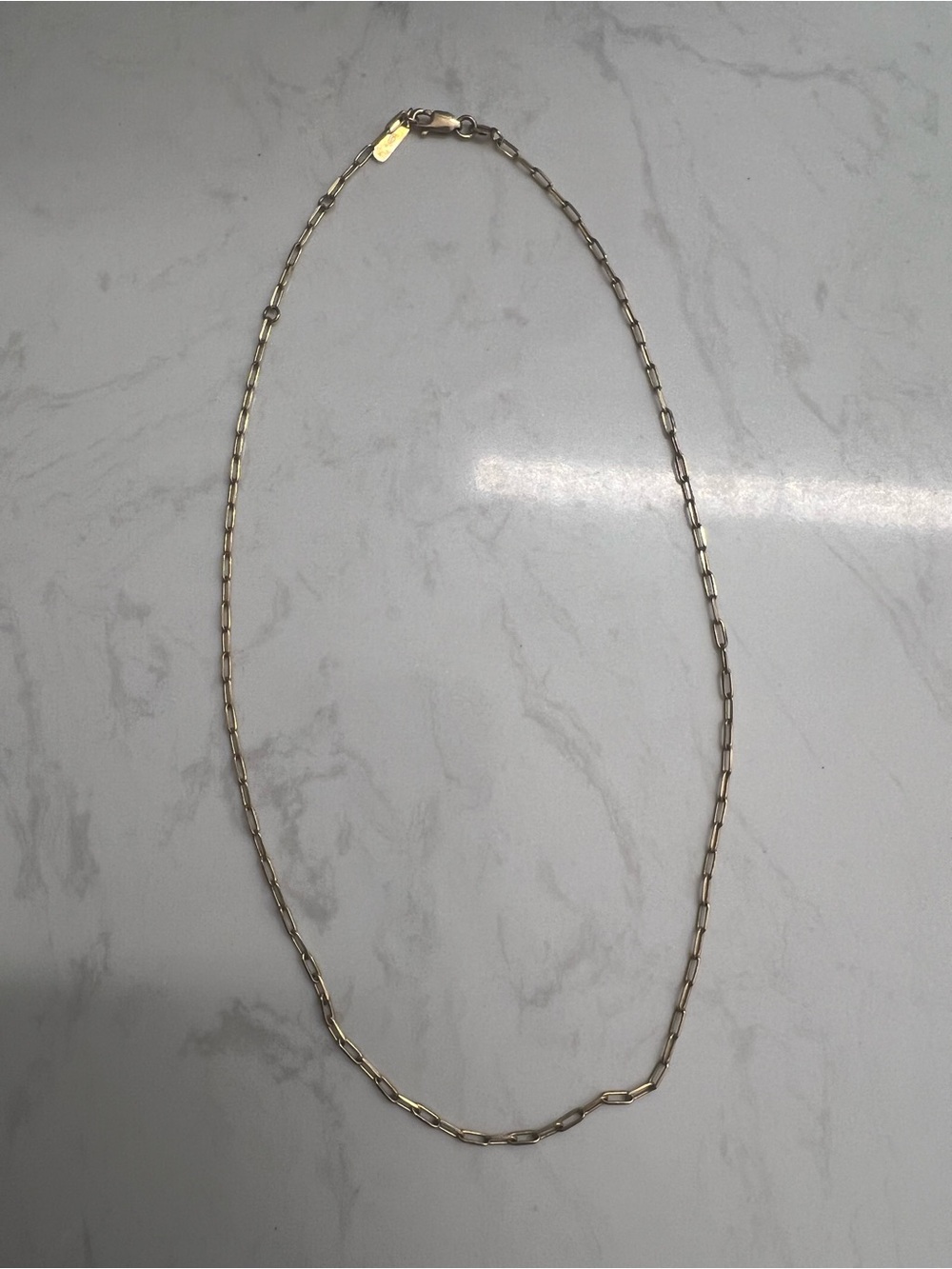 14K Gold Vermeil Paper Clip Chain